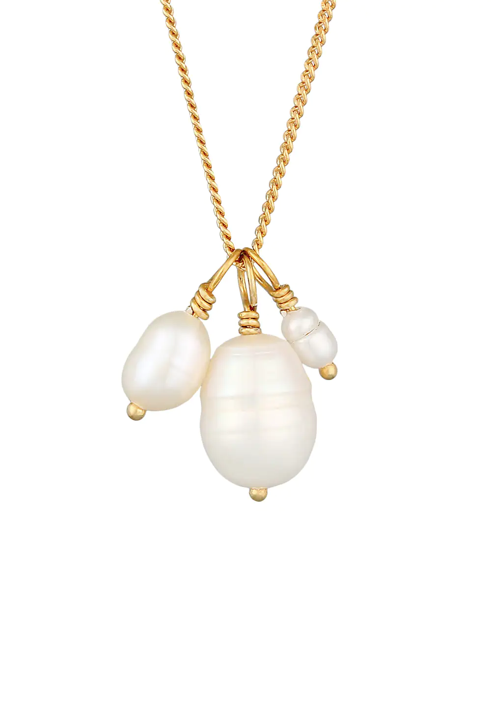 Elli PREMIUM Elli PREMIUM Elli PREMIUM Naszyjnik Damski wisiorek barokowy z perłami słodkowodnymi z pozłacanego srebra próby 925 Sterling Silver hals