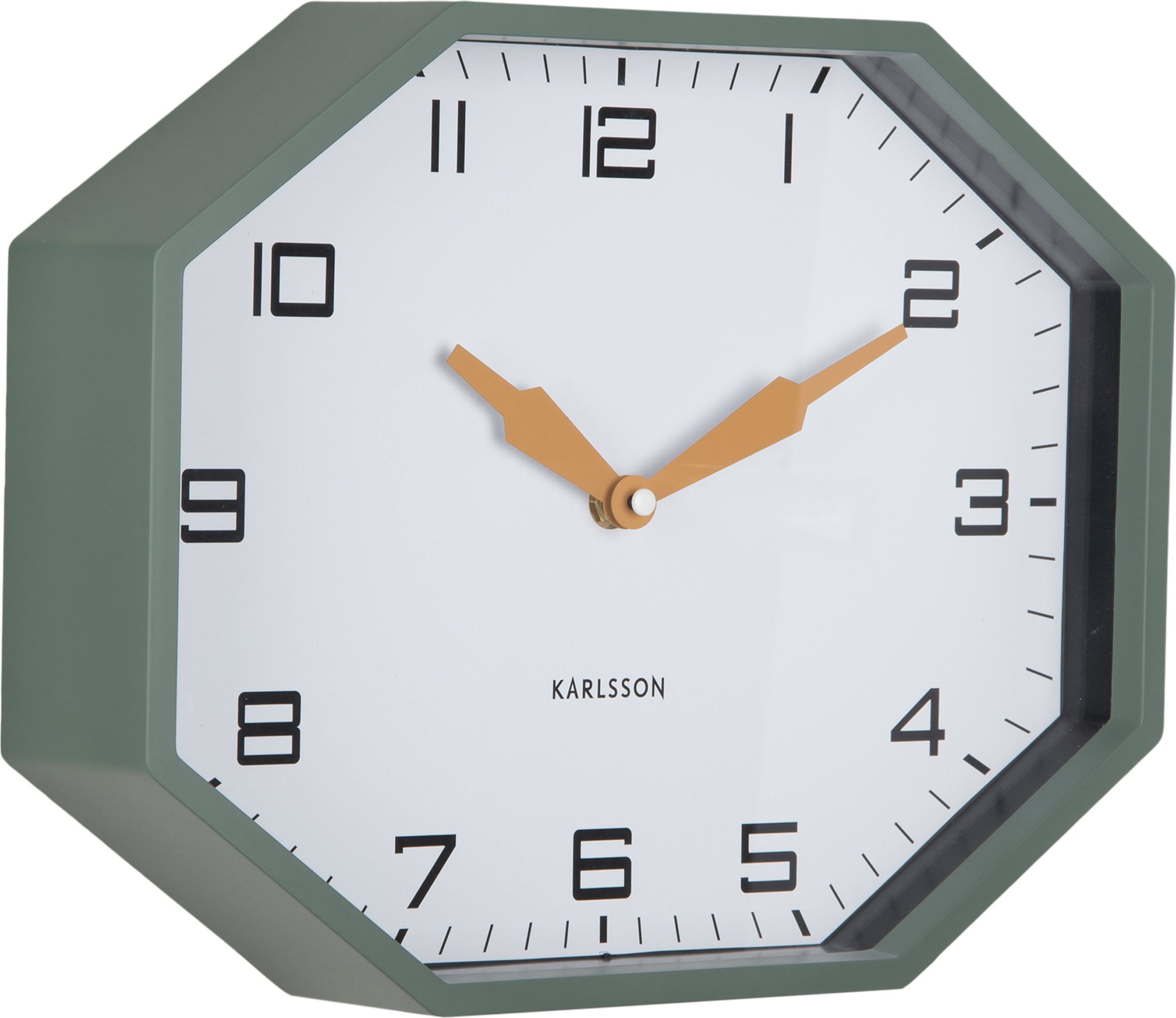 Zegar ścienny Modern Factory ośmiokątny zieleń leśna