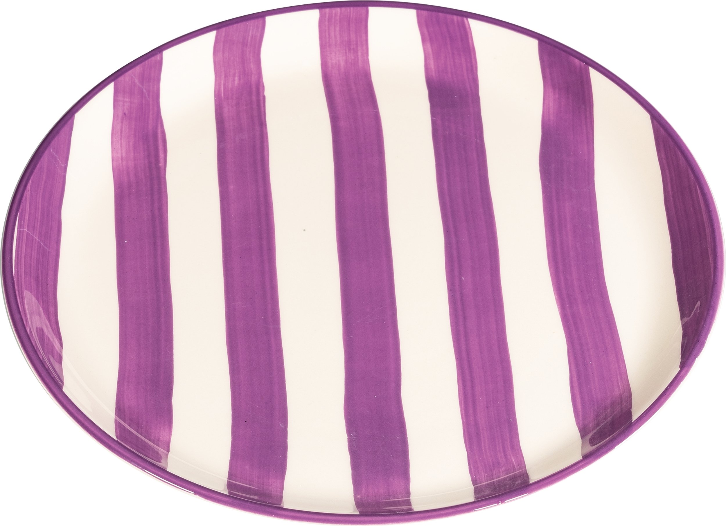 Talerz obiadowy Lido Righe w paski 28 cm fioletowy
