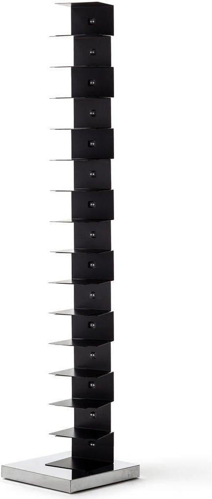 Regał Ptolomeo Art 215 cm czarny ze srebrną podstawą