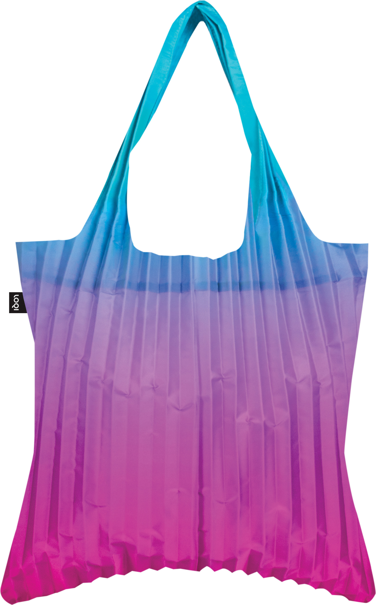 Torba LOQI plisowana tęczowy niebieski