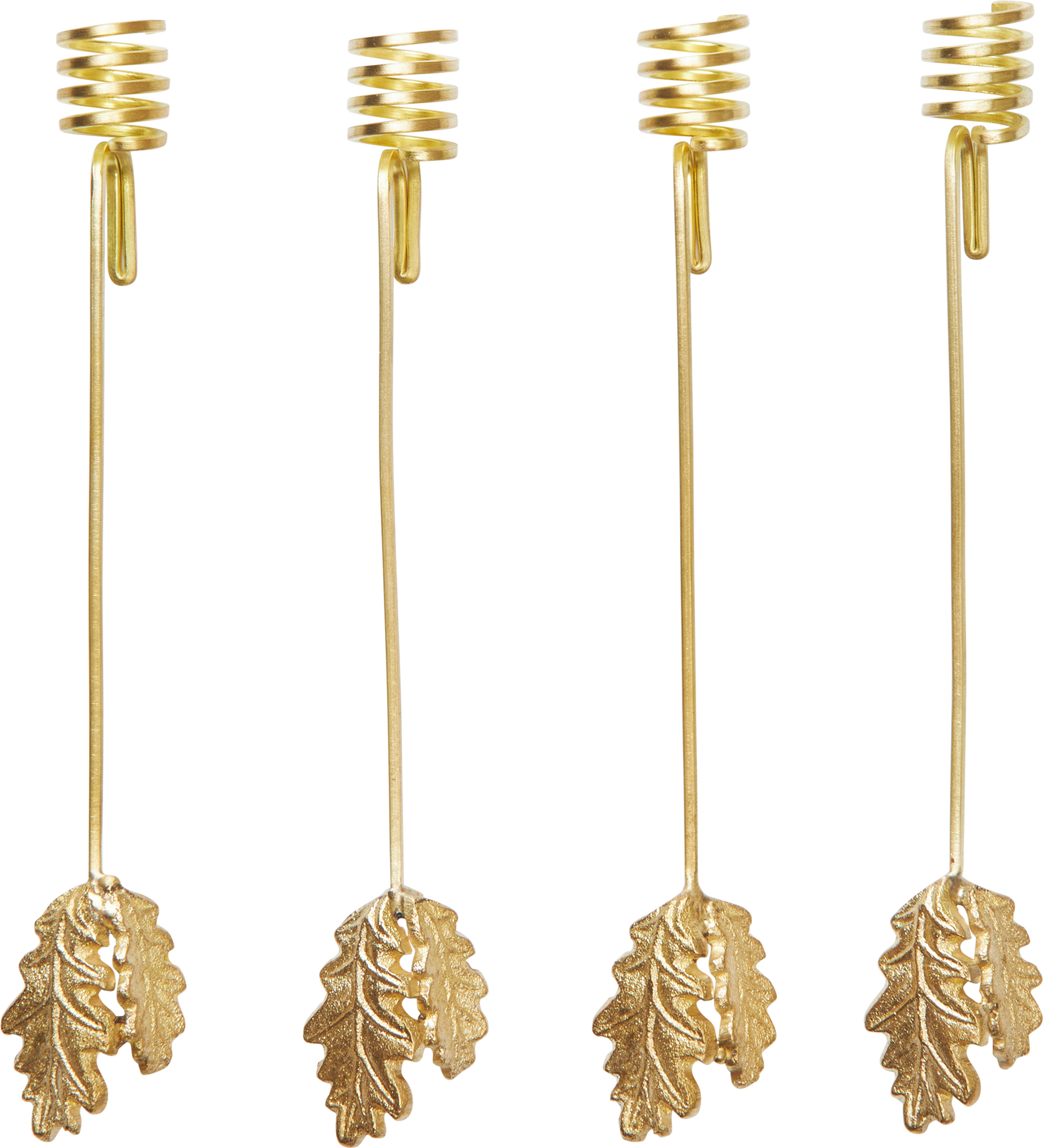 Świeczniki na choinkę Oak Leaf mosiądz 4 szt.