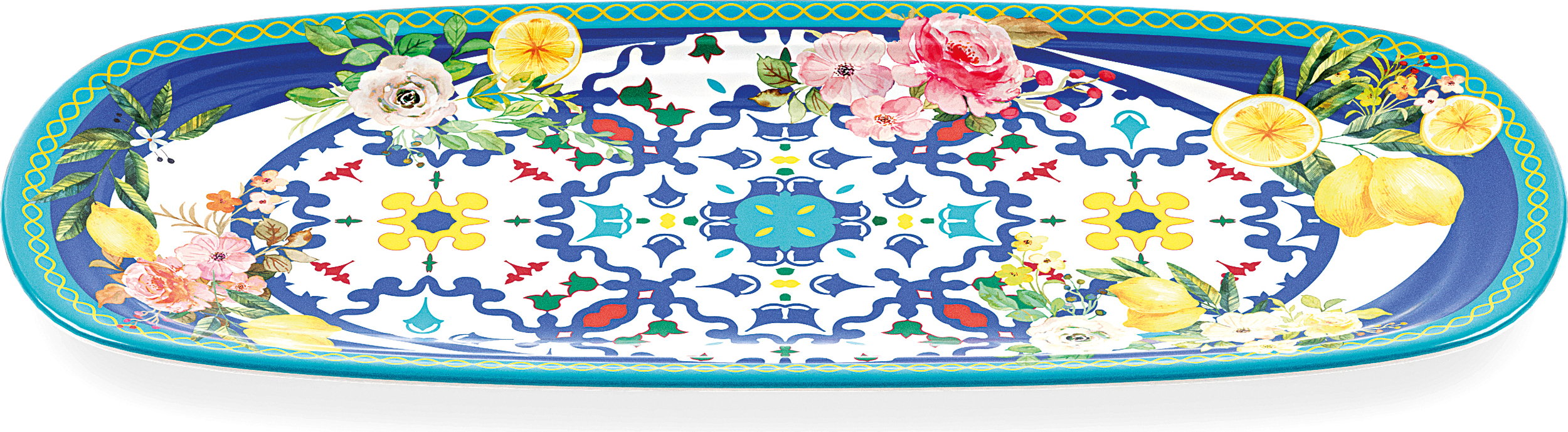 Półmisek Flowers & Lemon 39,5 cm niebieski