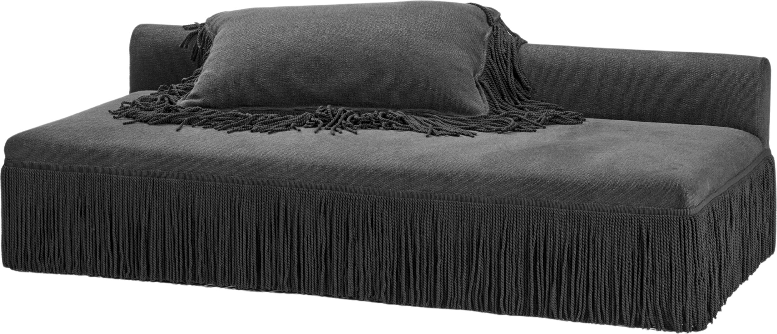 Sofa z poduszką dekoracyjną Frou 205 cm czarna 2 el.