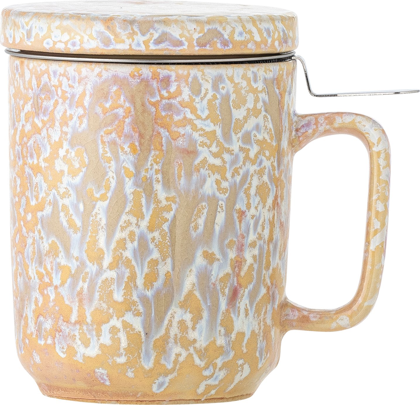 Kubek z zaparzaczem Yuma 250 ml beżowy z pokrywką