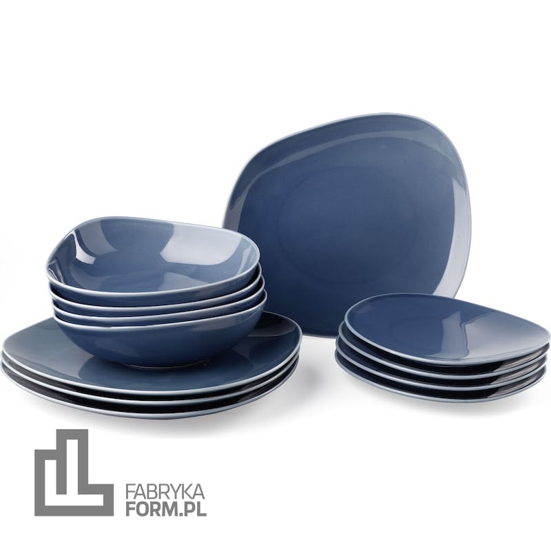 Talerze i miseczki Organic Turquoise 12 el.