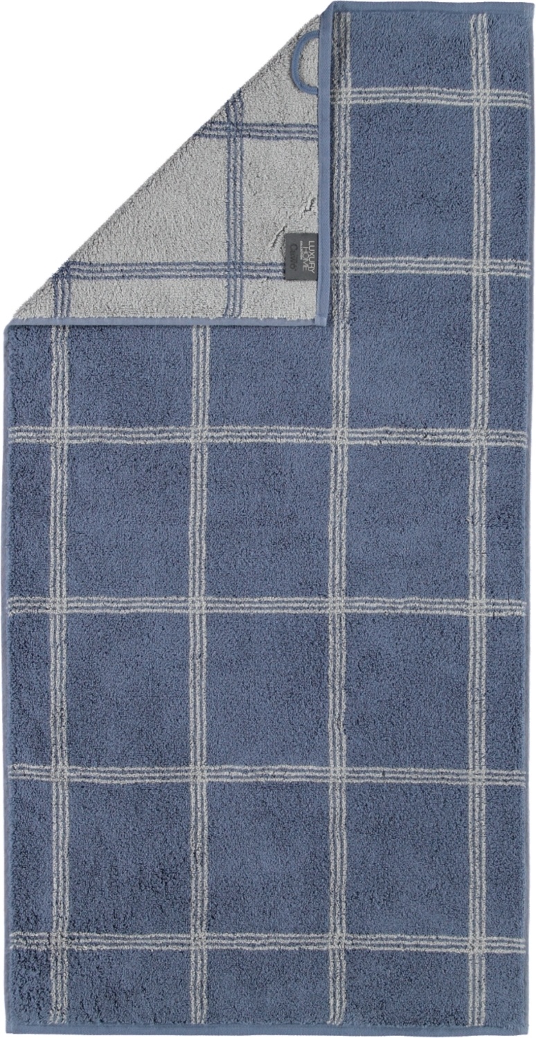 Ręcznik Two-Tone w kratę 50 x 100 cm ciemnoniebieski