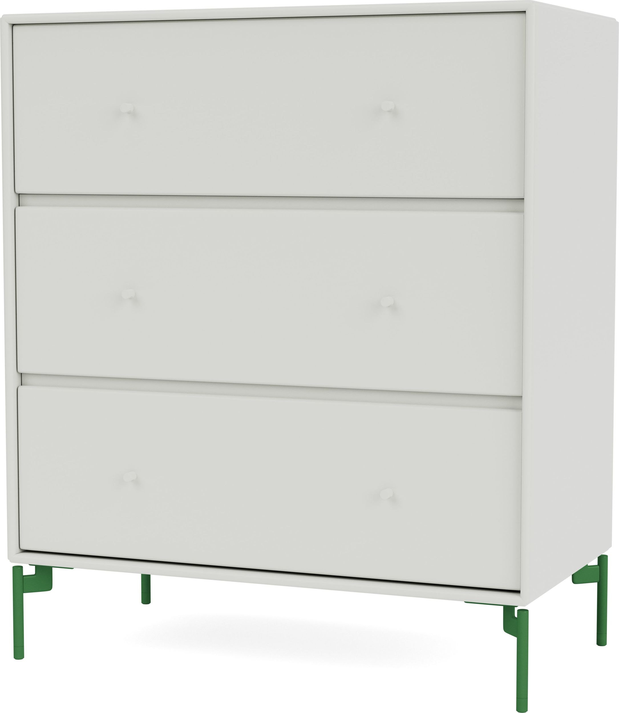 Komoda Carry jasnoszara na zielonych nogach