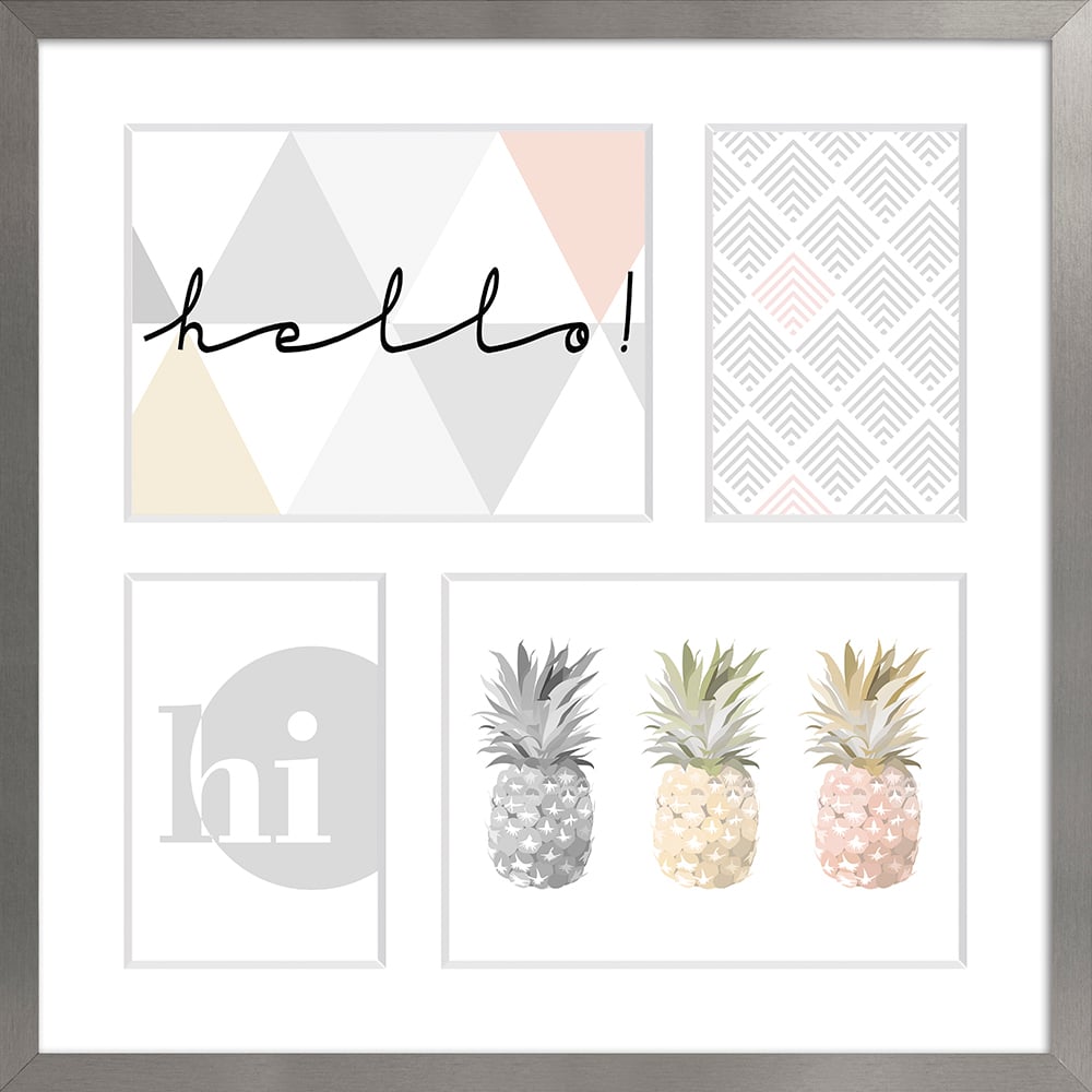 Ramka na 4 zdjęcia Sanremo 39 x 39 cm srebrna