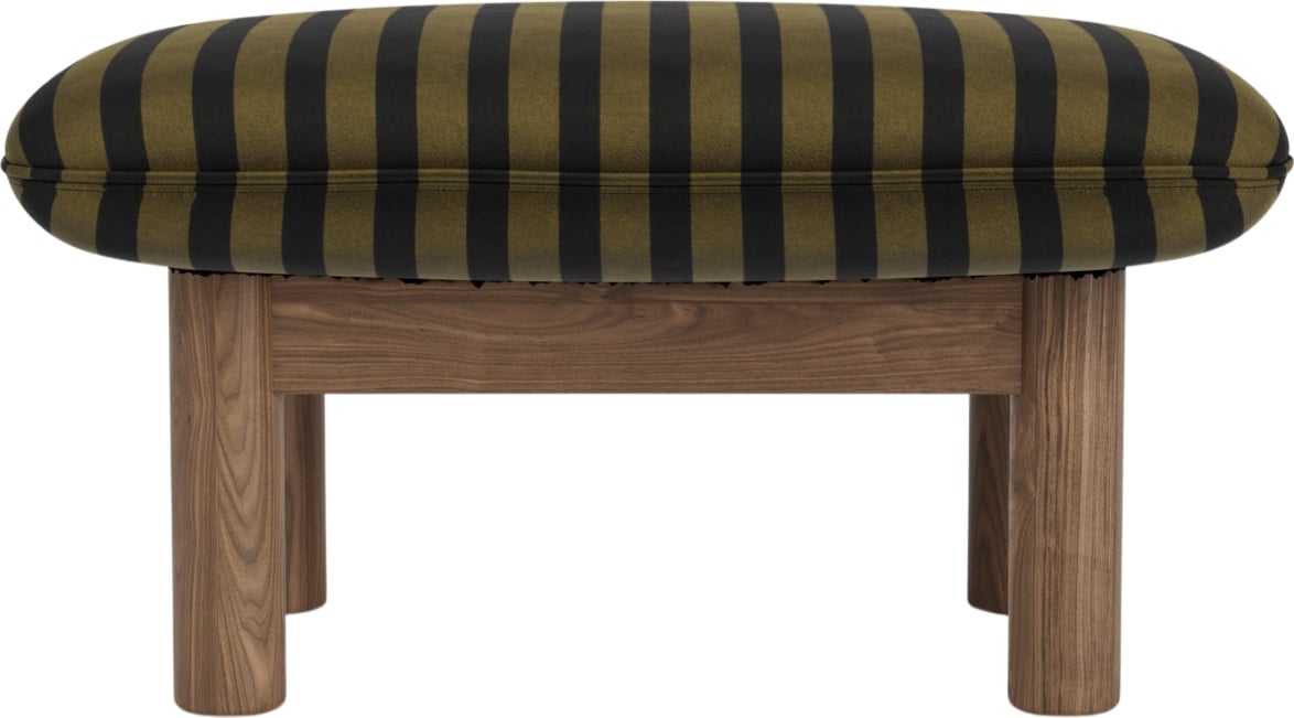 Podnóżek Brasilia zielono-czarny na orzechowych nogach