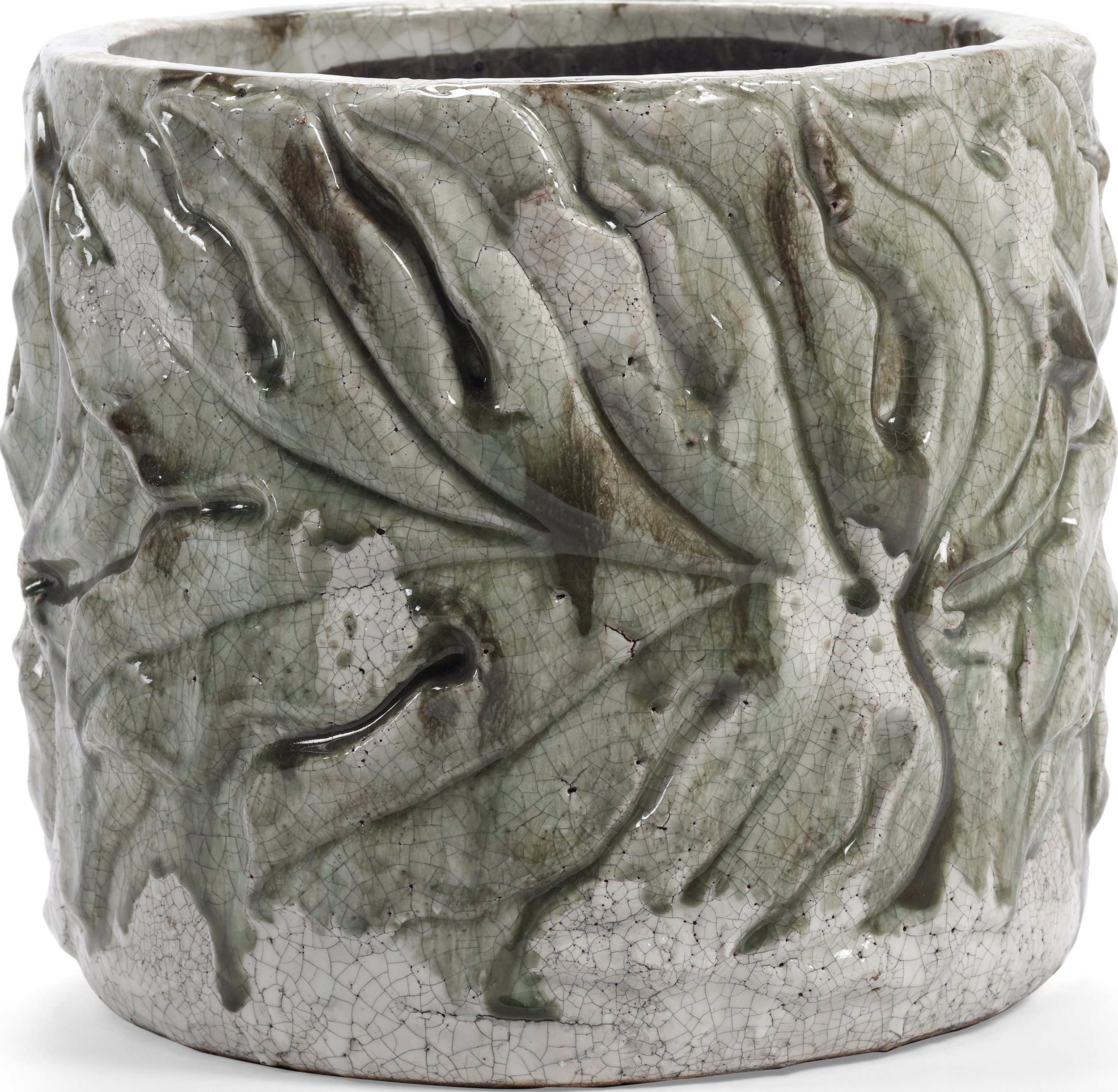 Osłonka na doniczkę Glazed Shades 30 cm zielona