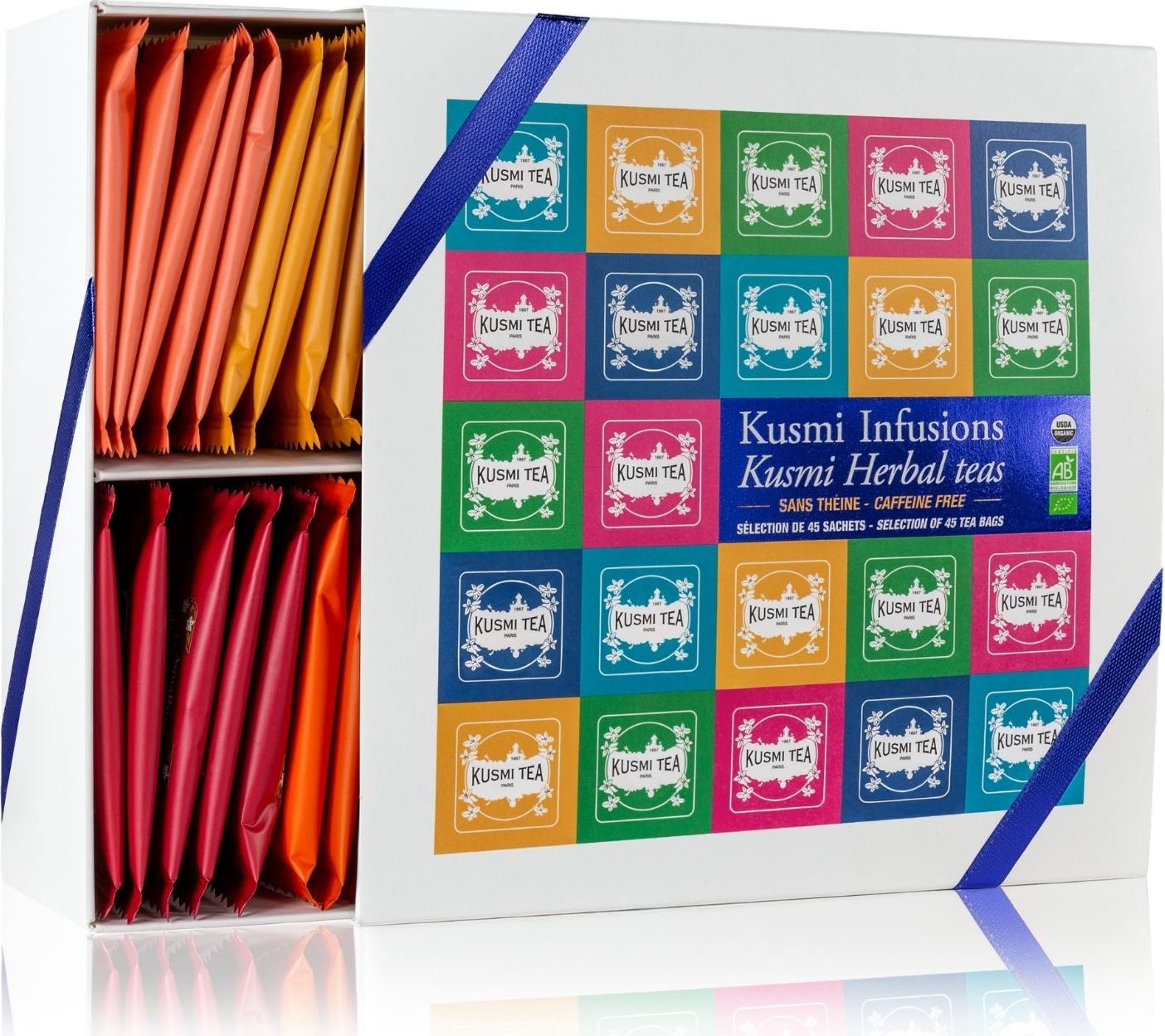 Zestaw herbat Kusmi w torebkach muślinowych prezentowy 45 szt.