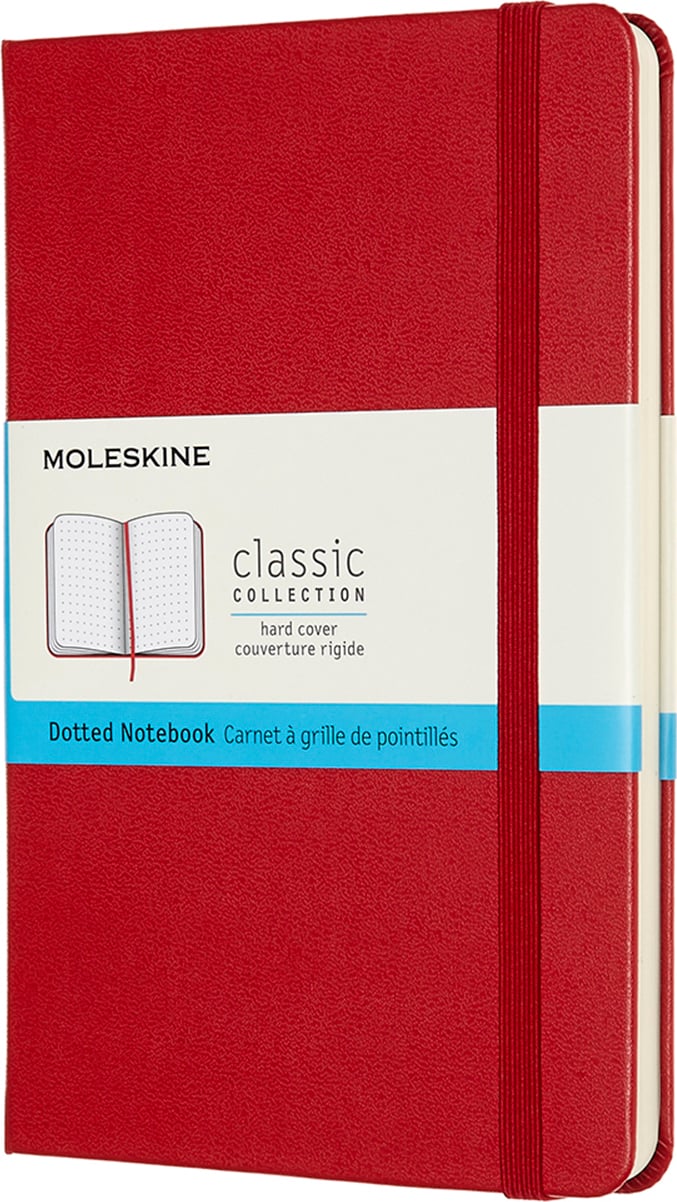 Notes w kropki Moleskine Classic M 208 stron czerwony twarda oprawa