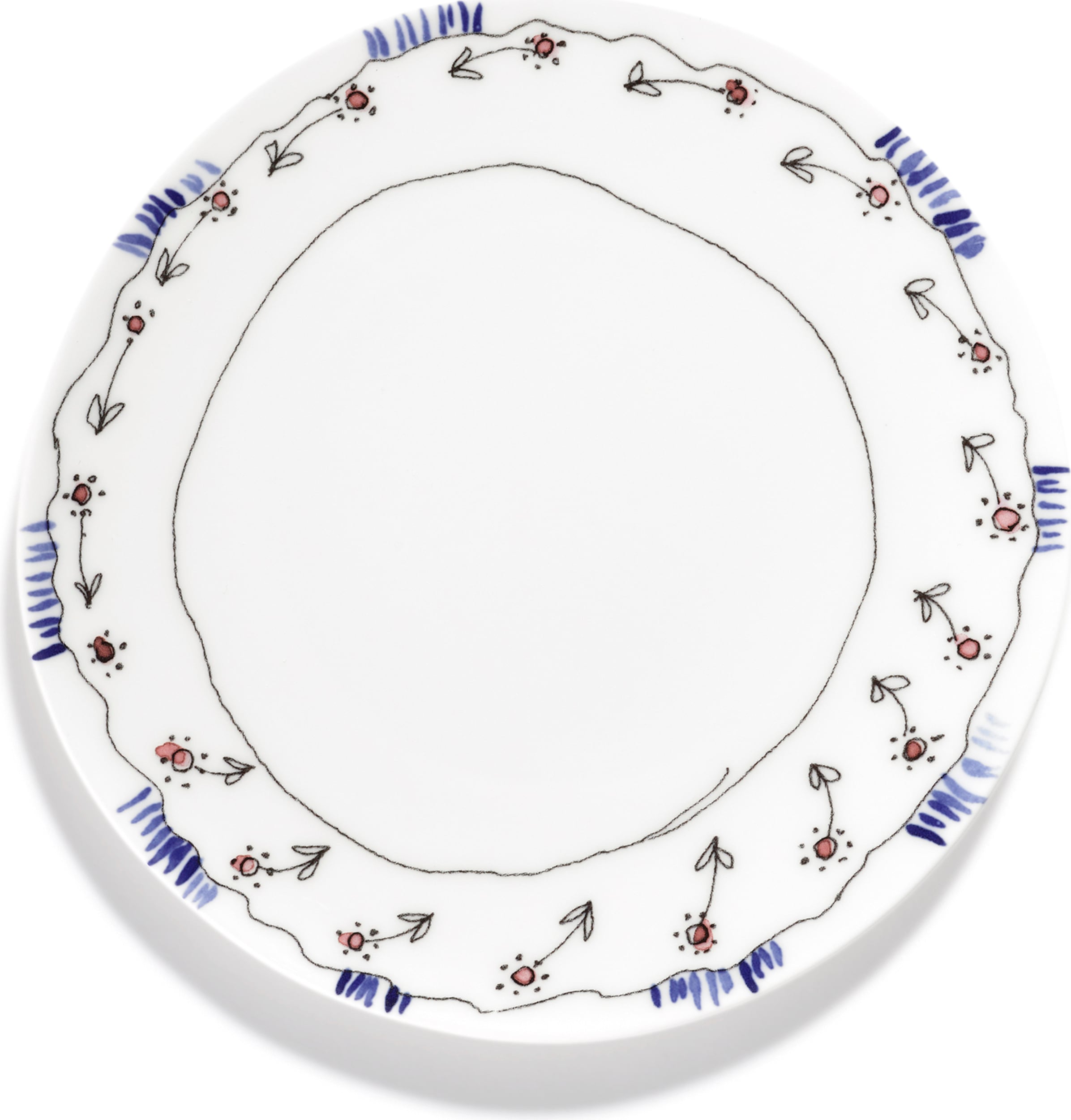 Talerz śniadaniowy Midnight Flowers Anemone Milk 20 cm