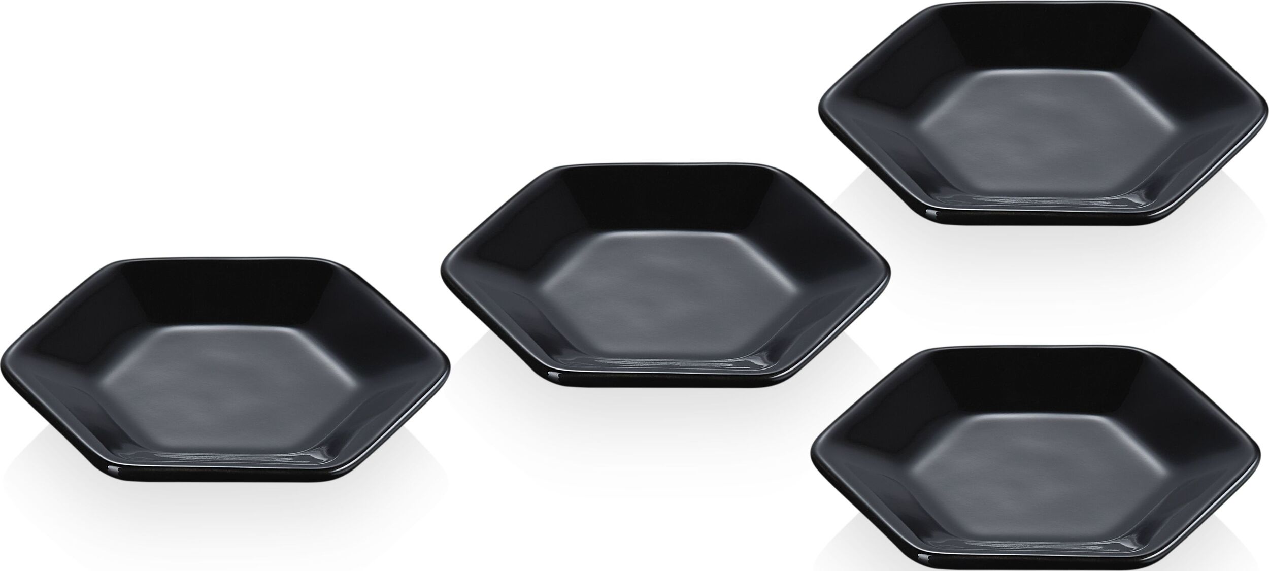 Miseczki na sosy i dipy Le Creuset sześciokątne 9,5 cm czarne 4 szt.