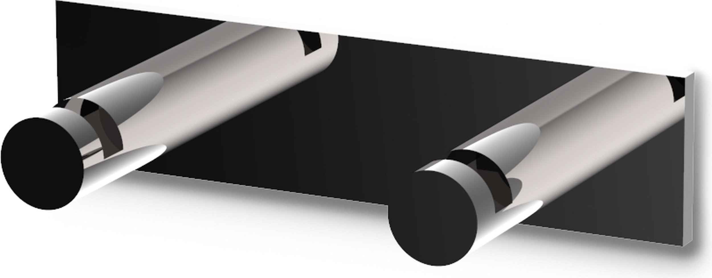 Wieszak haczyk na ręczniki Mikado Frame chrom-czarny podwójny z powłoką PVD