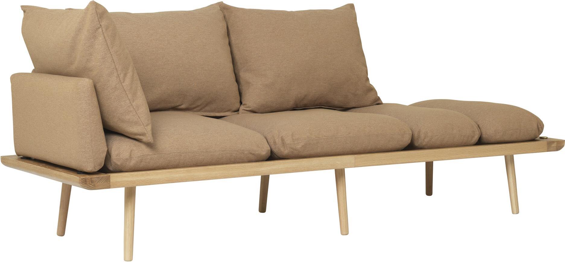 Sofa trzyosobowa Lounge Around brązowa na dębowych nogach