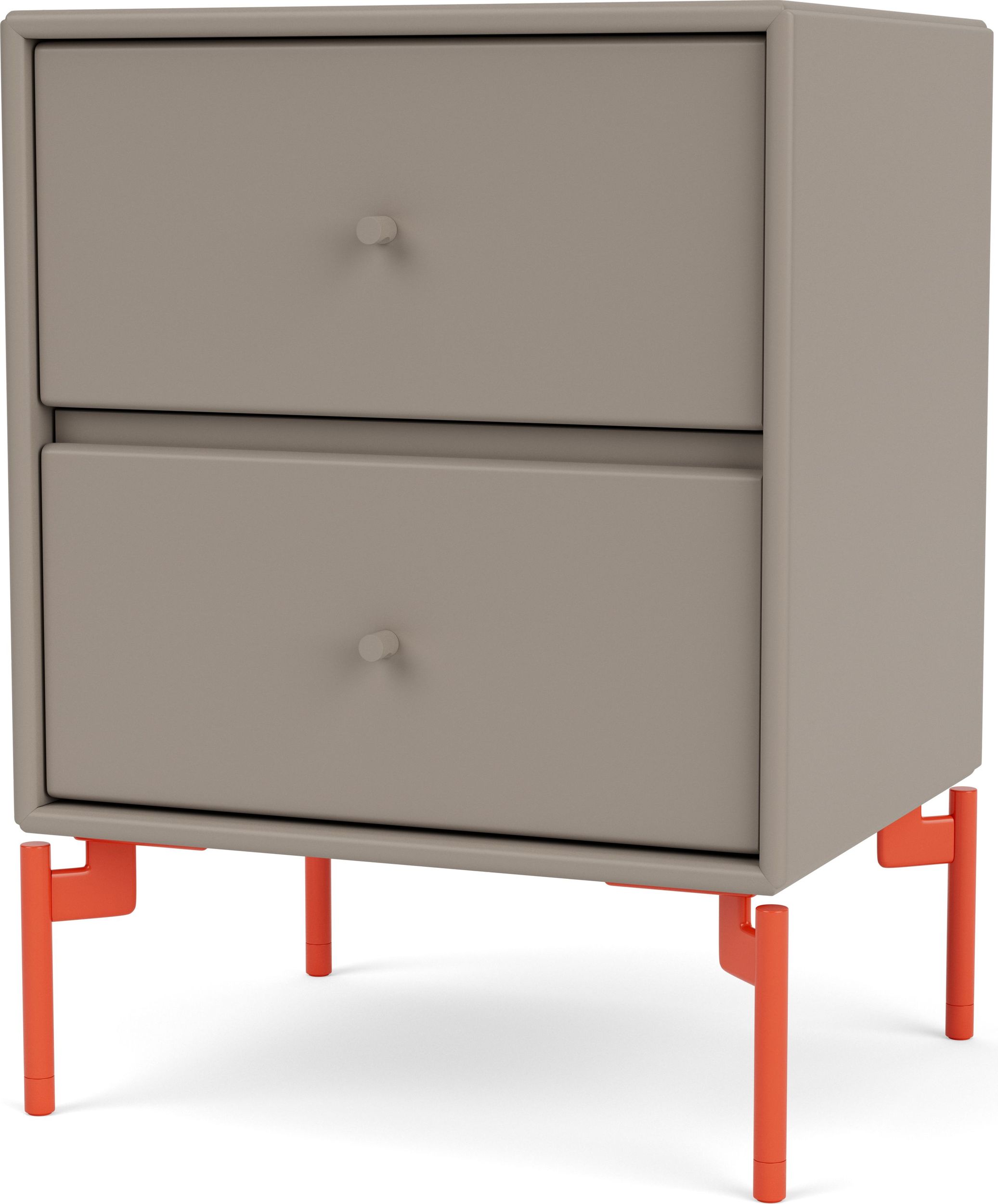 Szafka nocna Drift truflowa na czerwonych nogach