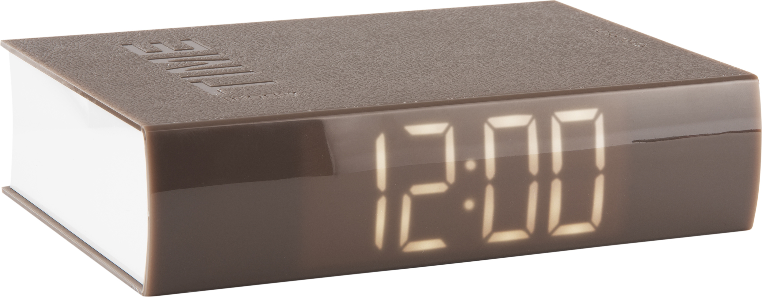 Zegar i budzik Book LED brązowy