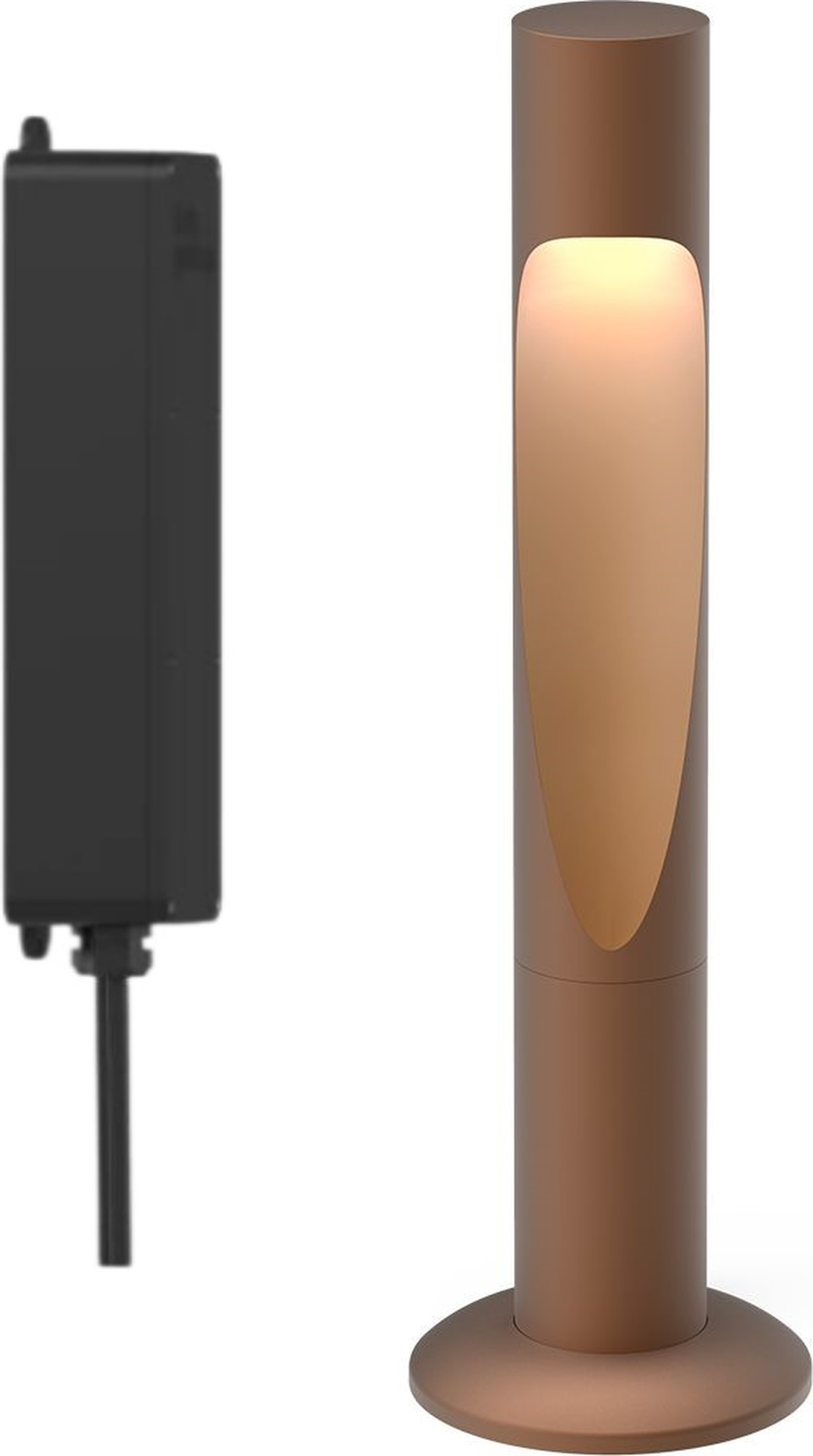 Lampa ogrodowa Flindt LED 4000K 34,5 cm brązowa z mocowaniem kotwicą i adapterem