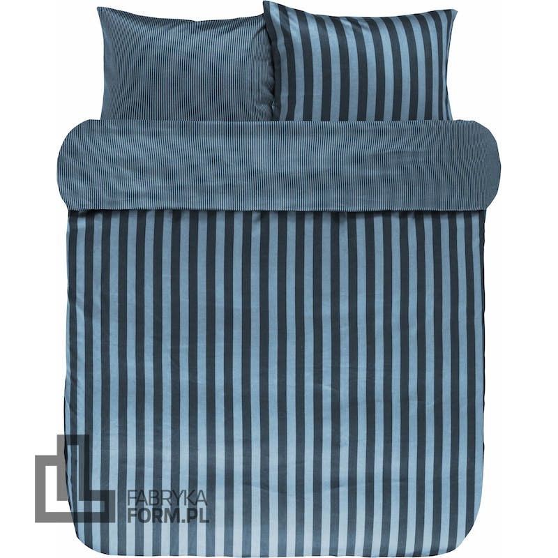Pościel Classic Stripe 200 x 220 cm ciemnoniebieska z 2 poszewkami na poduszki 60 x 70 cm