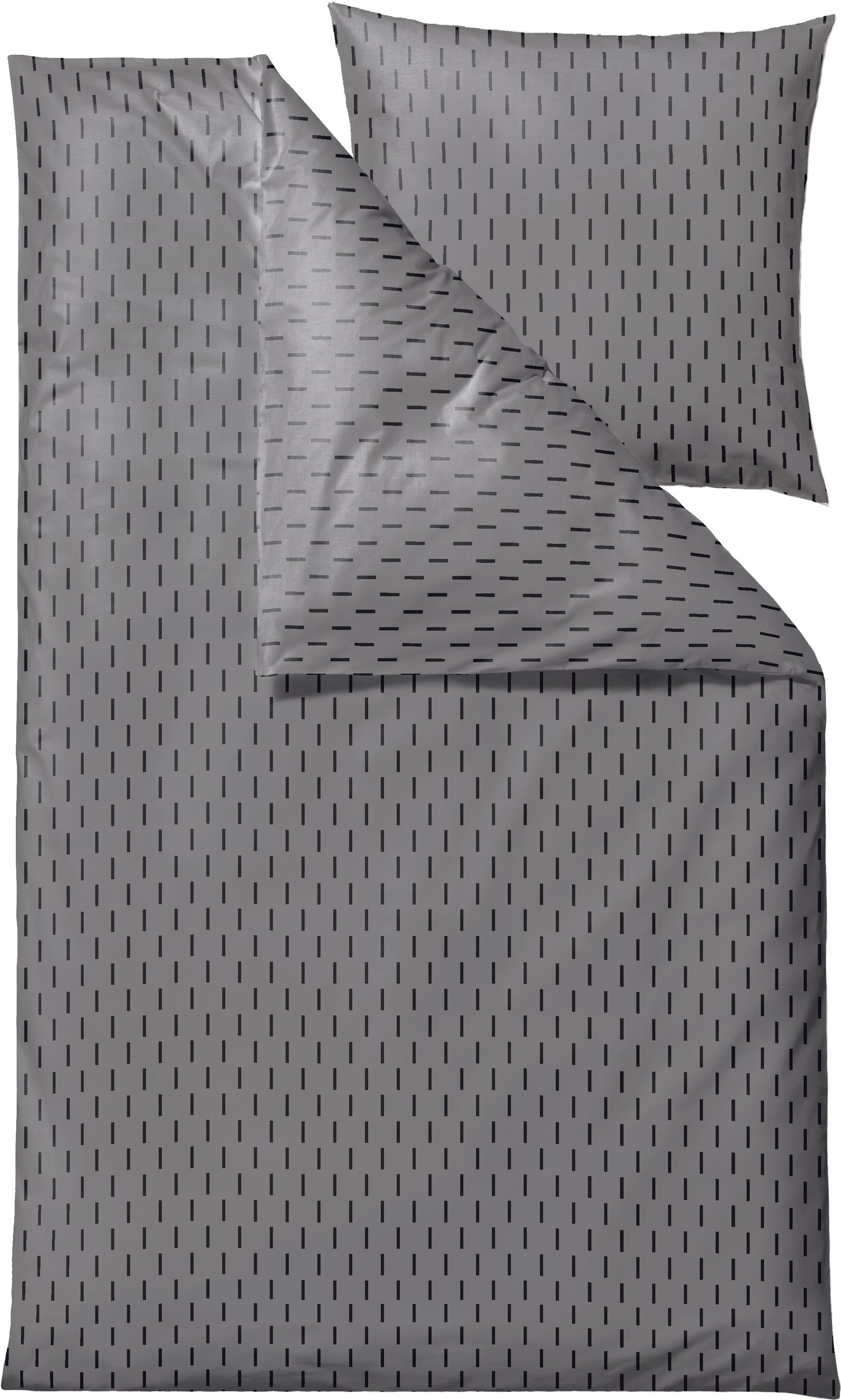 Pościel Graphic 135 x 200 cm szara z poszewką na poduszkę 80 x 80 cm