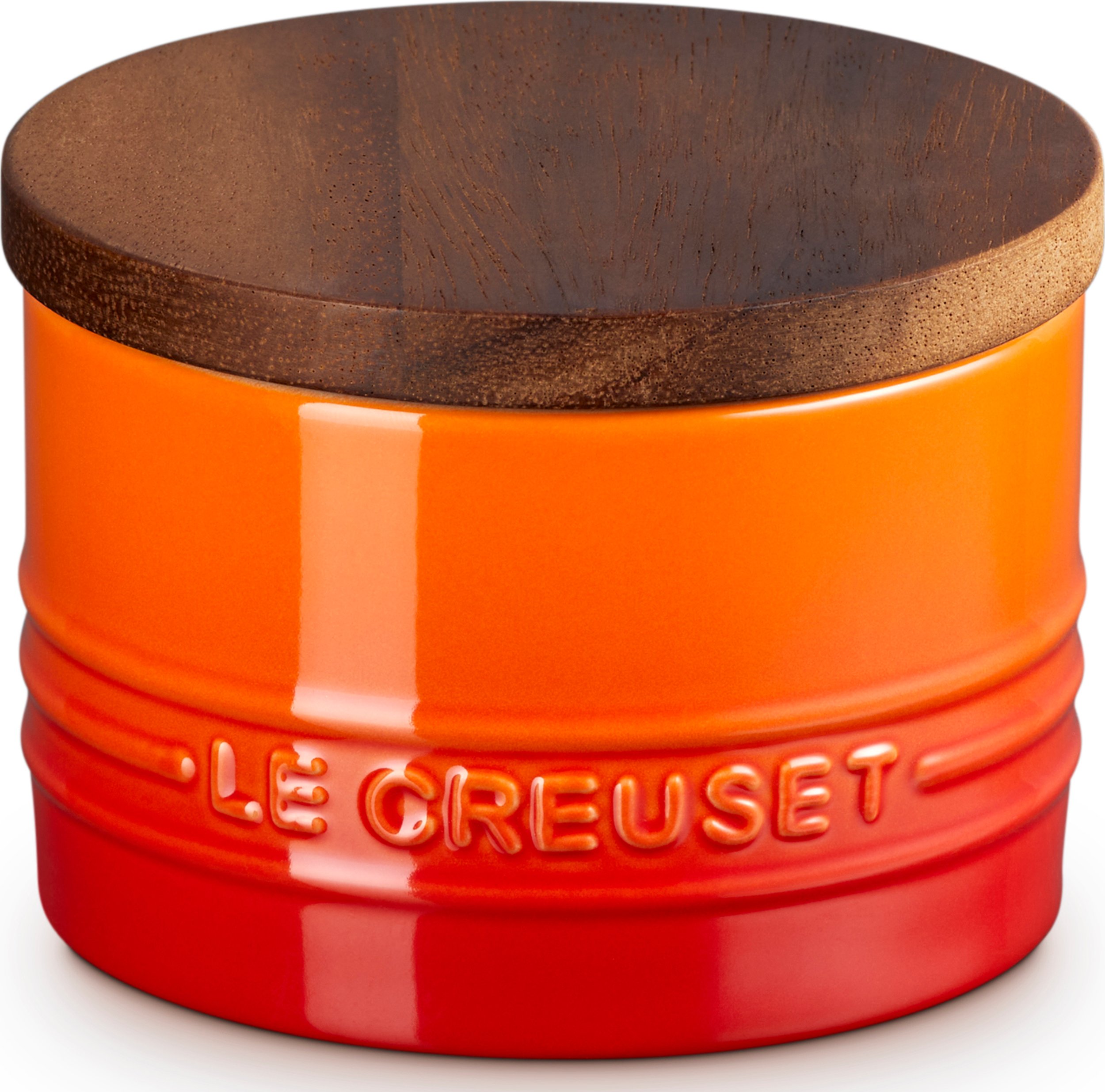Pojemnik kuchenny z drewnianą pokrywką Le Creuset 200 ml płomienny pomarańcz