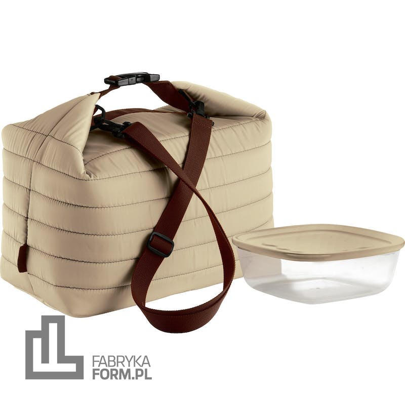 Duża torba termiczna z pojemnikiem On the Go beżowa