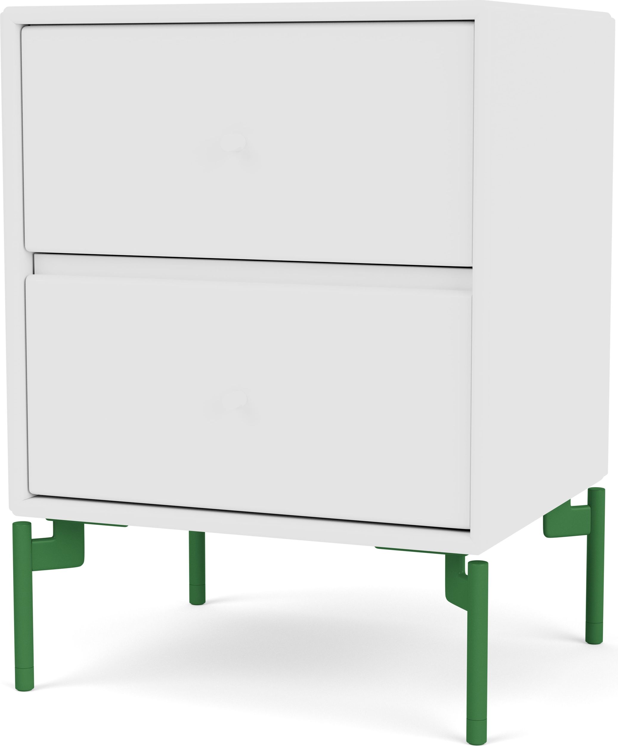Szafka nocna Drift biała na zielonych nogach