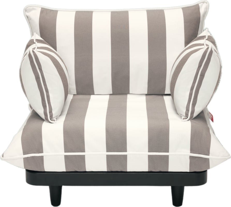 Fotel Paletti Lounge w paski brązowo-kremowy