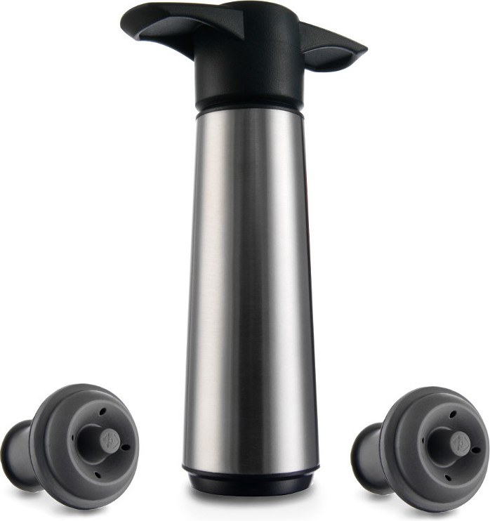 Pompka próżniowa do wina Vacu Vin stalowa z 2 korkami