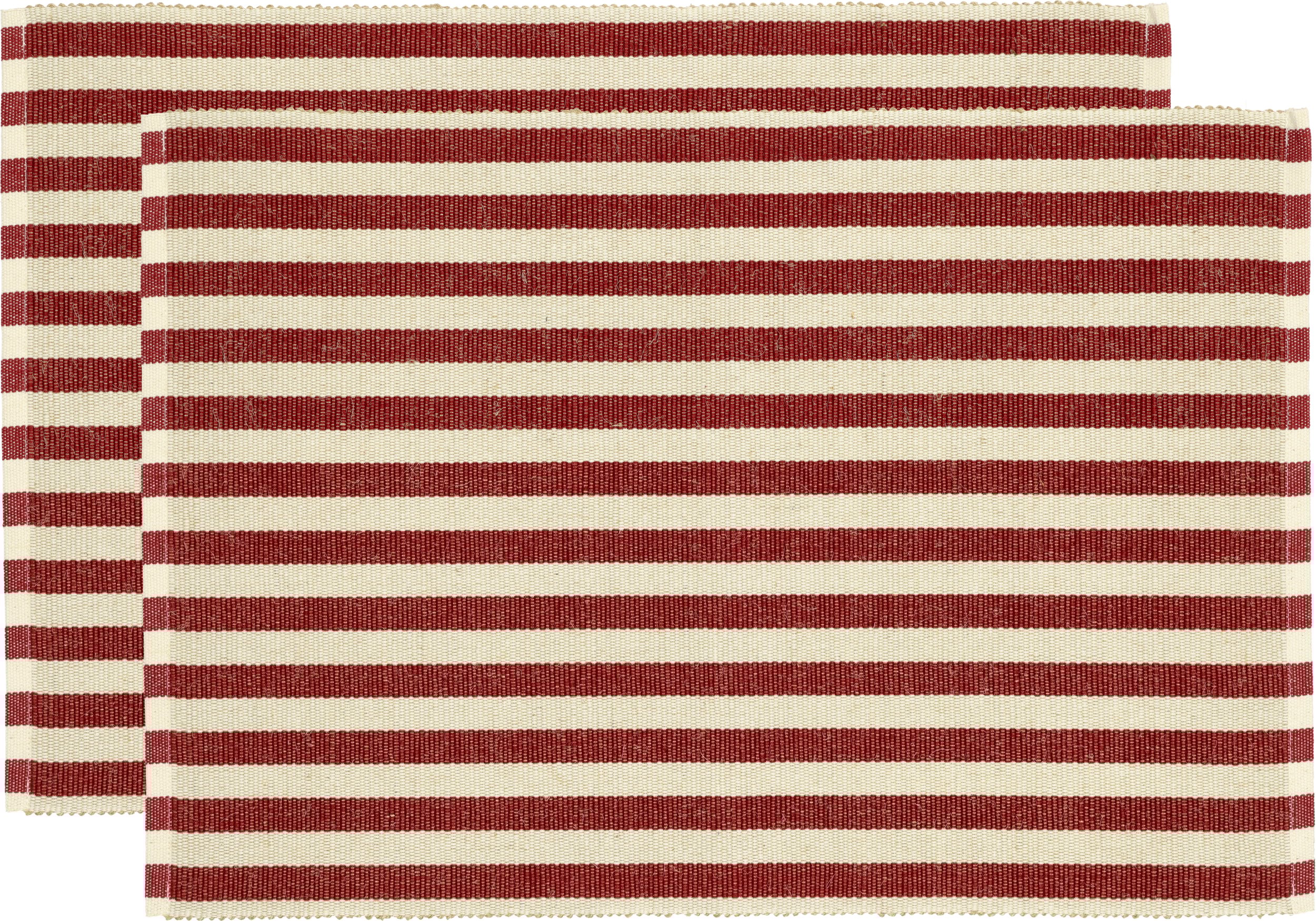 Podkładki pod talerze Statement w paski 33 x 48 cm czerwone 2 szt.