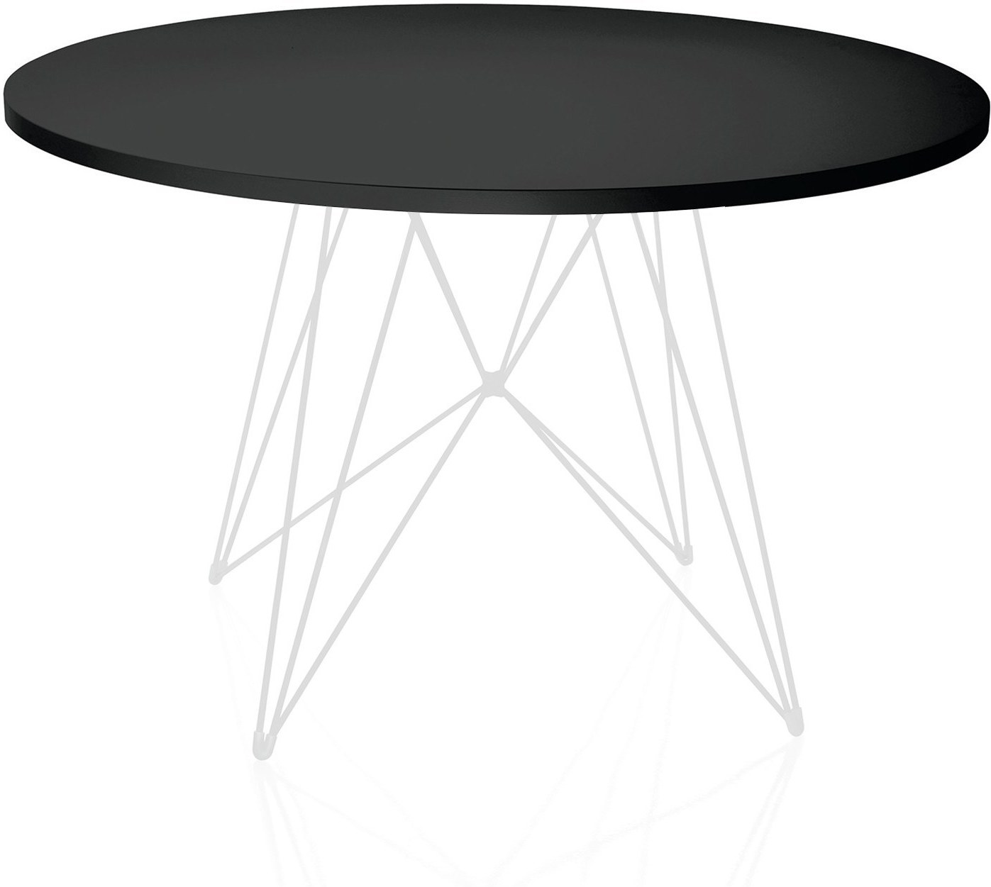 Stół XZ3 okrągły czarny blat biała rama