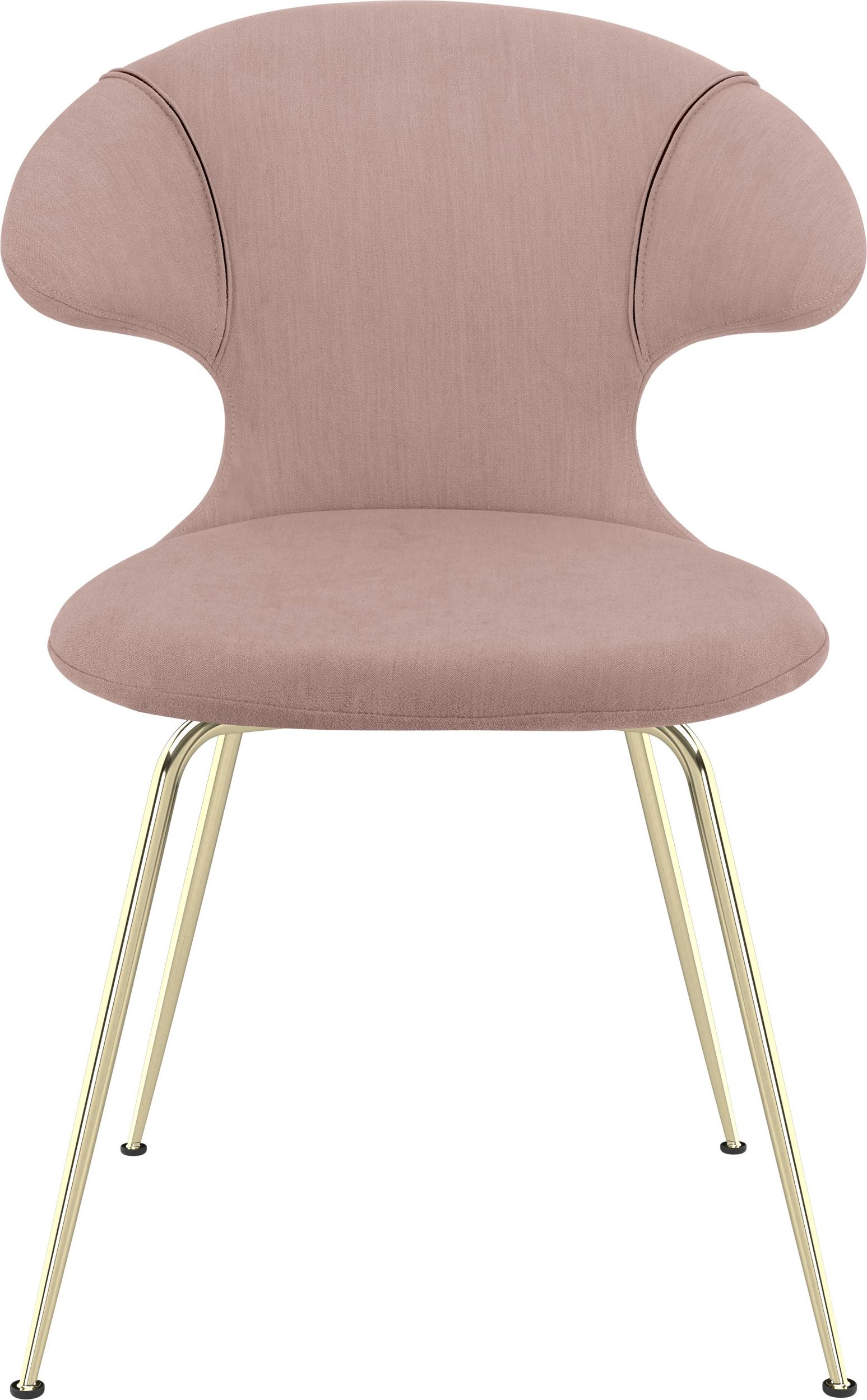 Krzesło Time Flies różowe na mosiężnych nogach