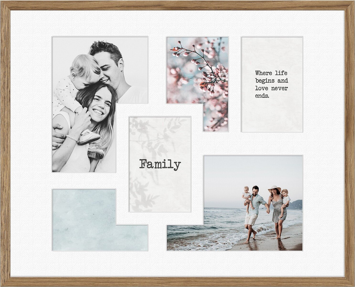 Ramka na 6 zdjęć Kyoto 40 x 50 cm brązowa z białym passepartout