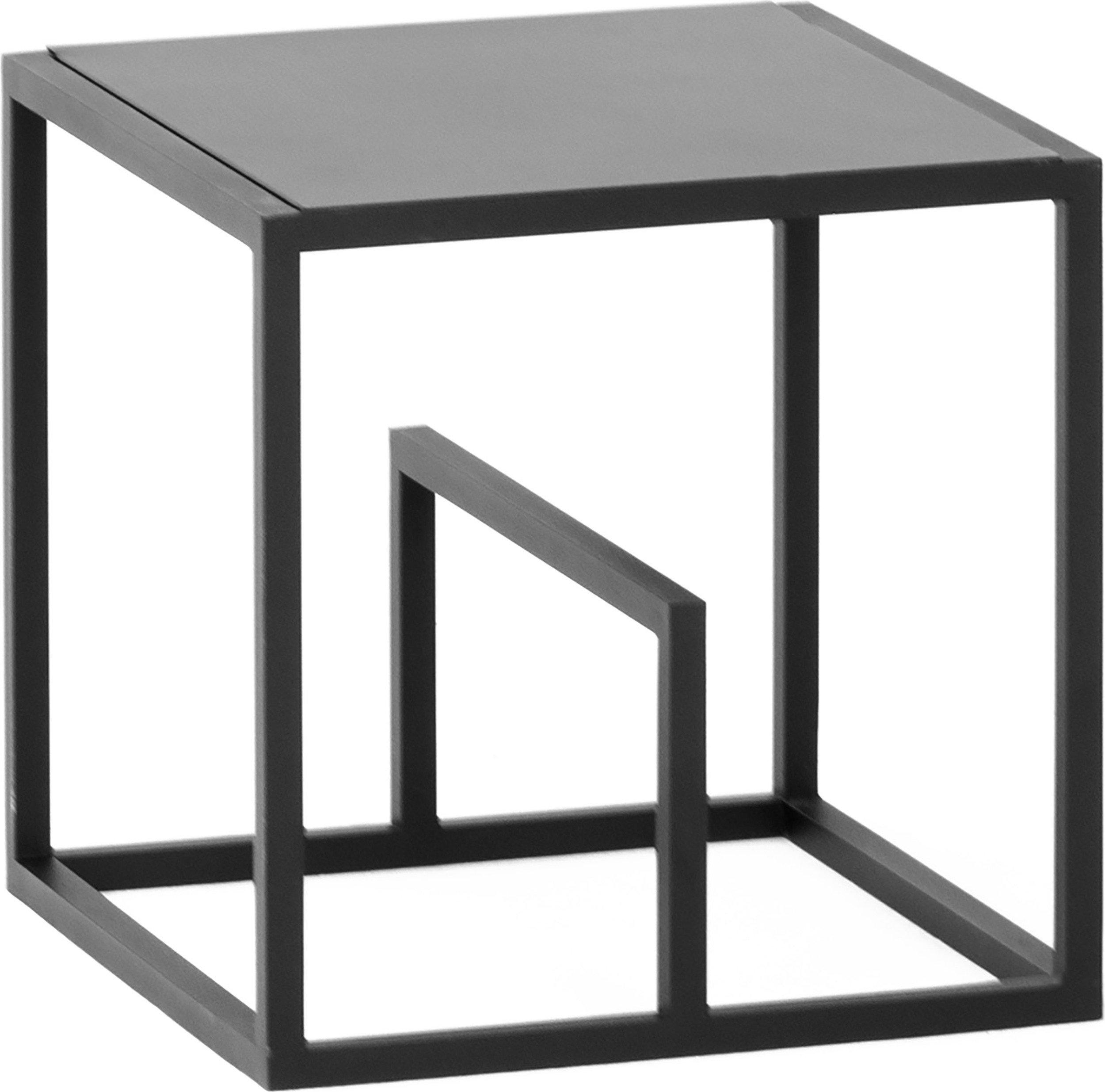 Regał modułowy Text Block pojedynczy czarny metalowy