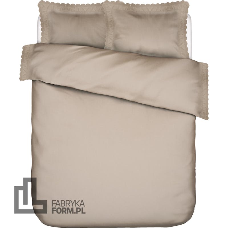 Pościel April 240 x 220 cm szarobeżowa z 2 poszewkami na poduszki 60 x 70 cm