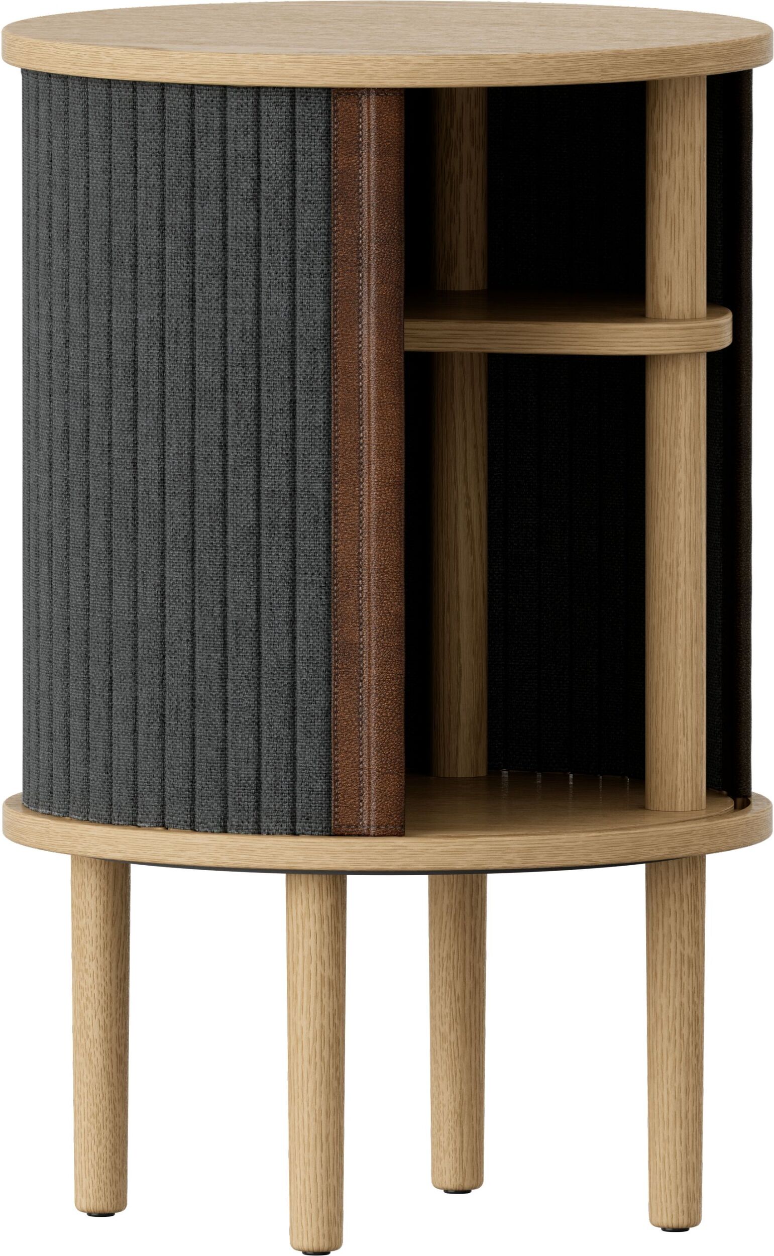 Szafka nocna Audacious ciemnoszara na dębowych nogach
