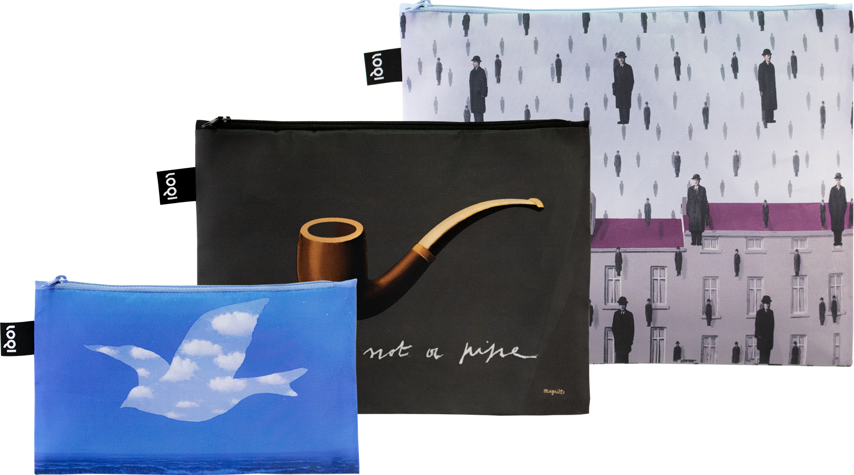 Saszetki Museum Rene Magritte Golconda, The Treachery of Images, The Promise z recyklingu 3 szt.