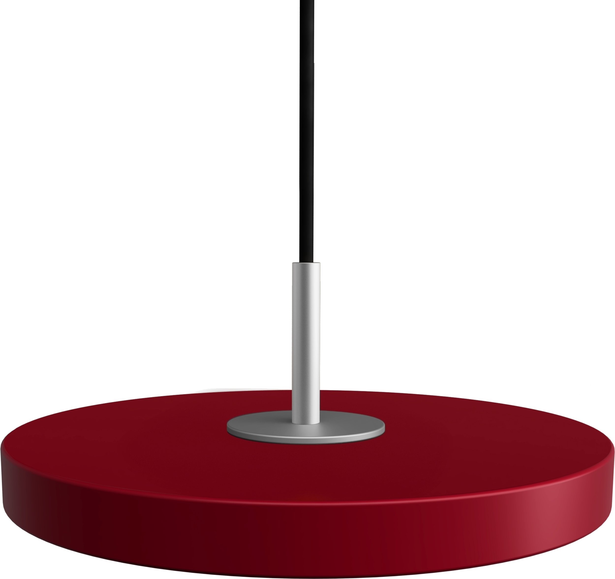 Lampa wisząca Asteria Micro bordowa ze srebrnym mocowaniem