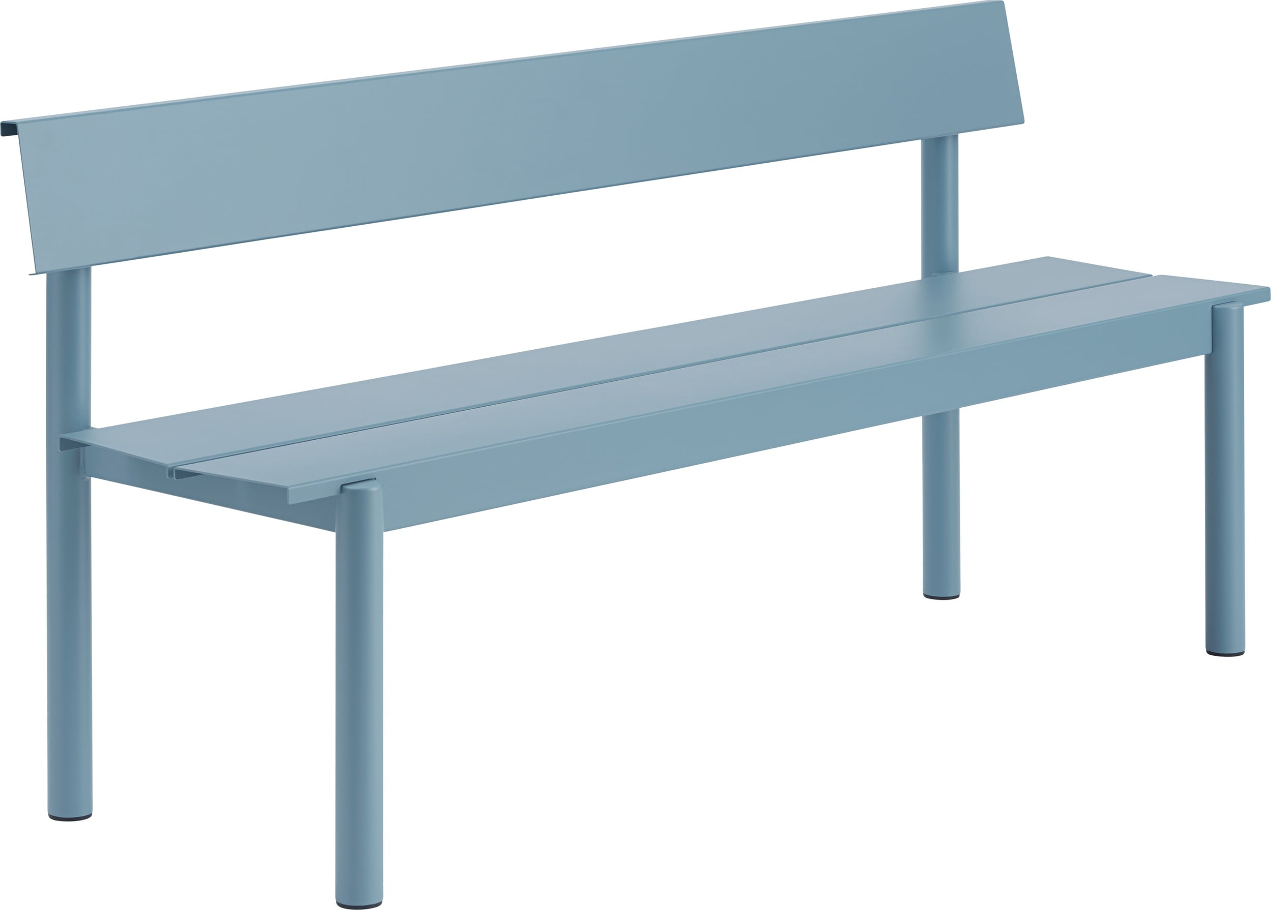 Ławka ogrodowa z oparciem Linear Steel 170 cm jasnoniebieska