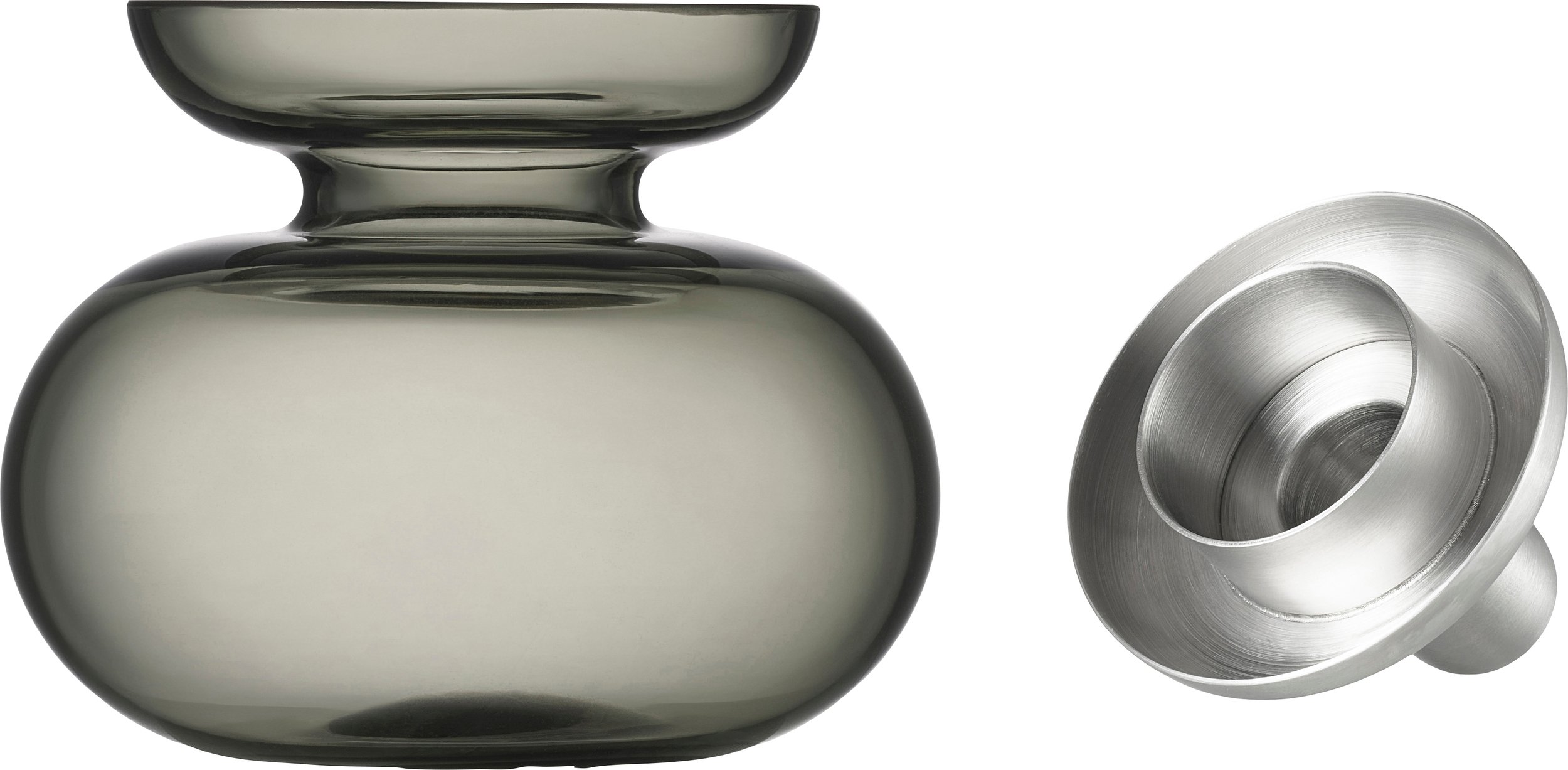 Wazon lub świecznik Inu 10 cm przydymiona szarość