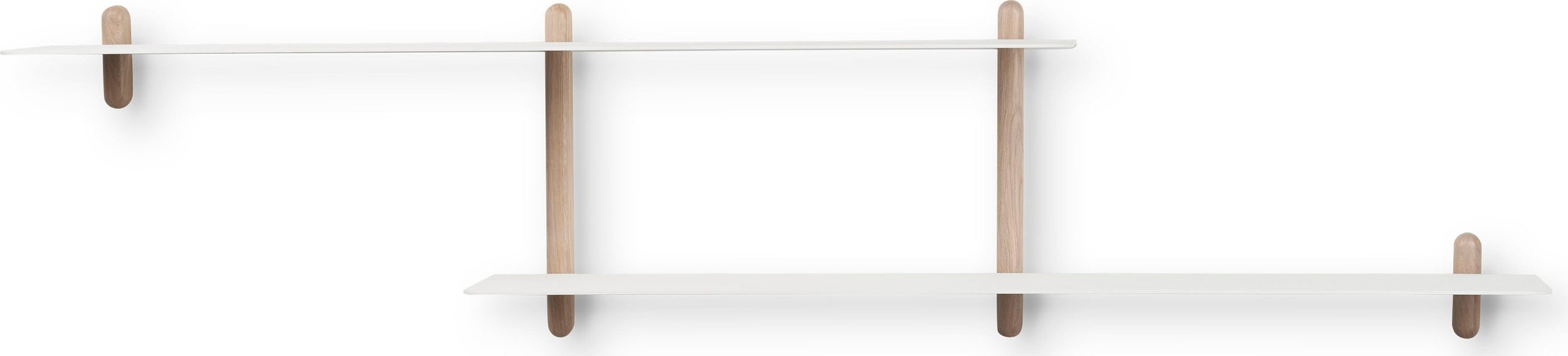 Półka ścienna Nivo Large H 169,5 cm biała jasny dąb