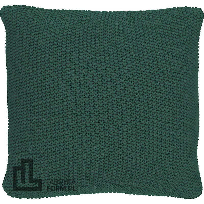 Poduszka Nordic Knit 50 x 50 cm zielona z bawełny organicznej