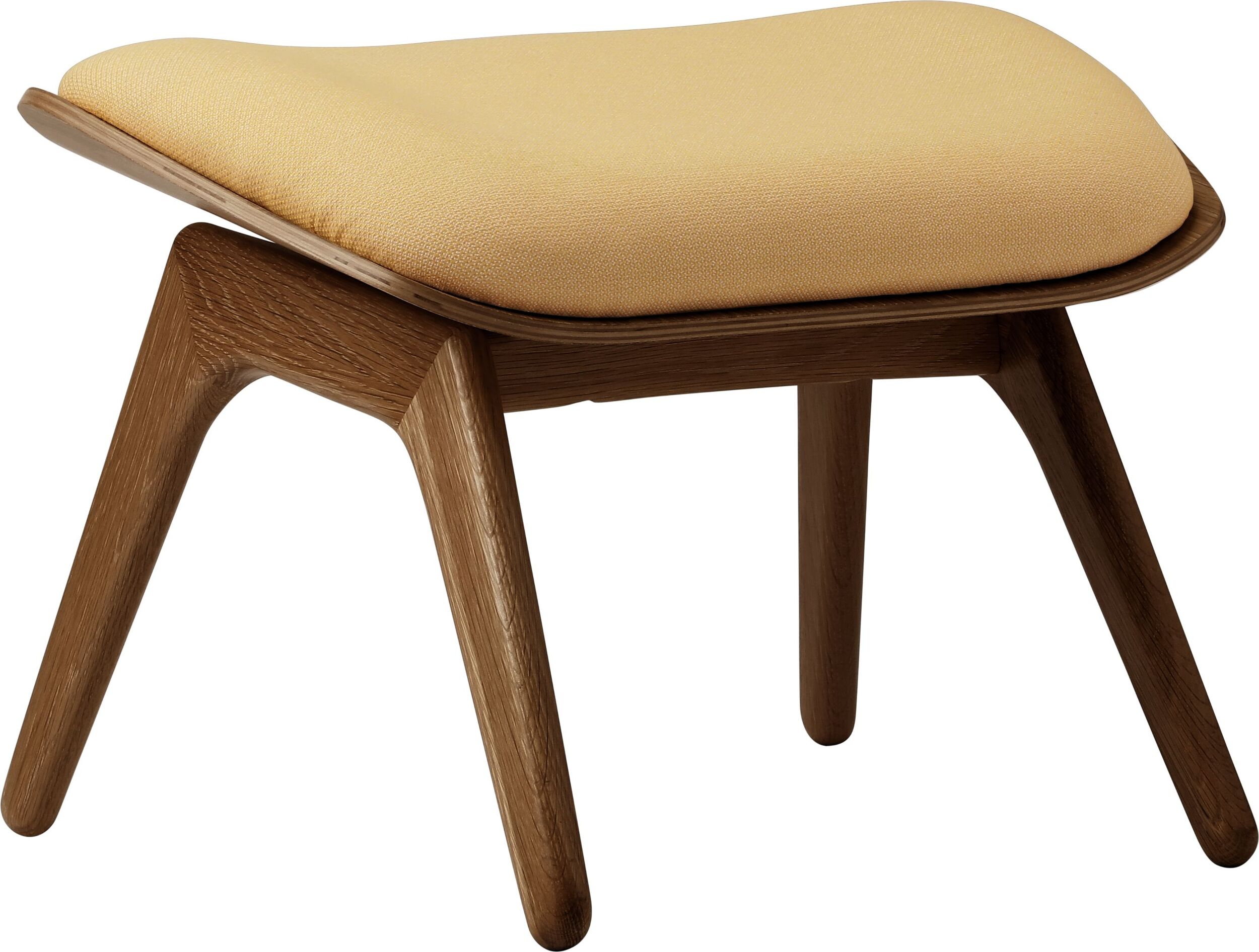 Podnóżek The Reader jasnobeżowy na ciemnych dębowych nogach