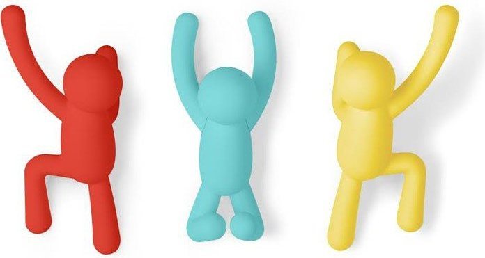 Wieszak Buddy 3 szt. kolorowy