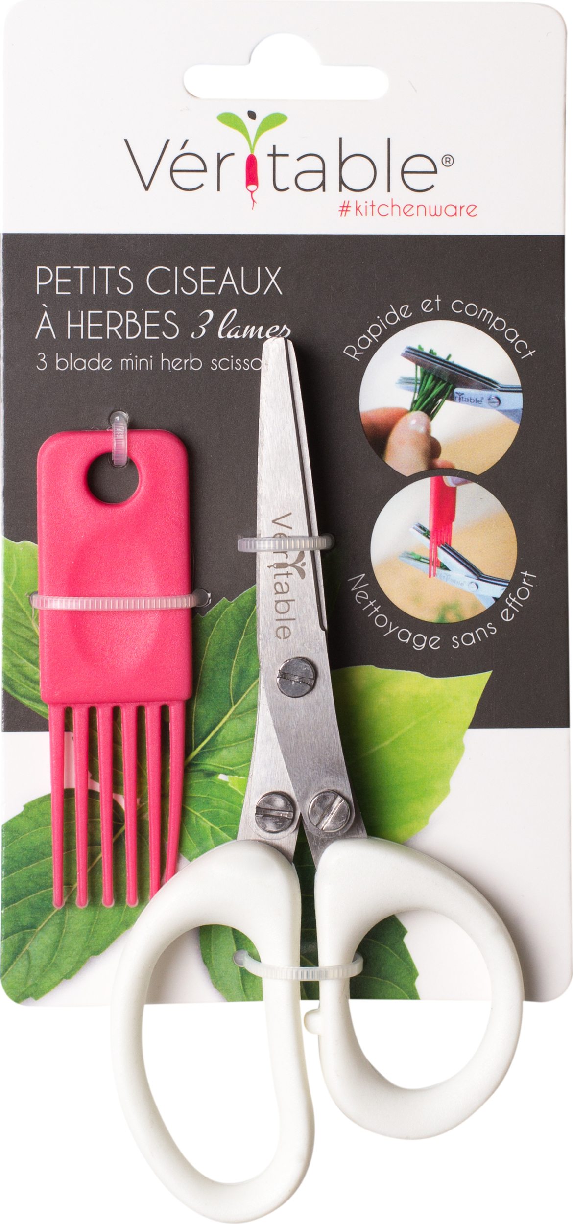 Nożyczki do ziół z grzebykiem Veritable 3 ostrza