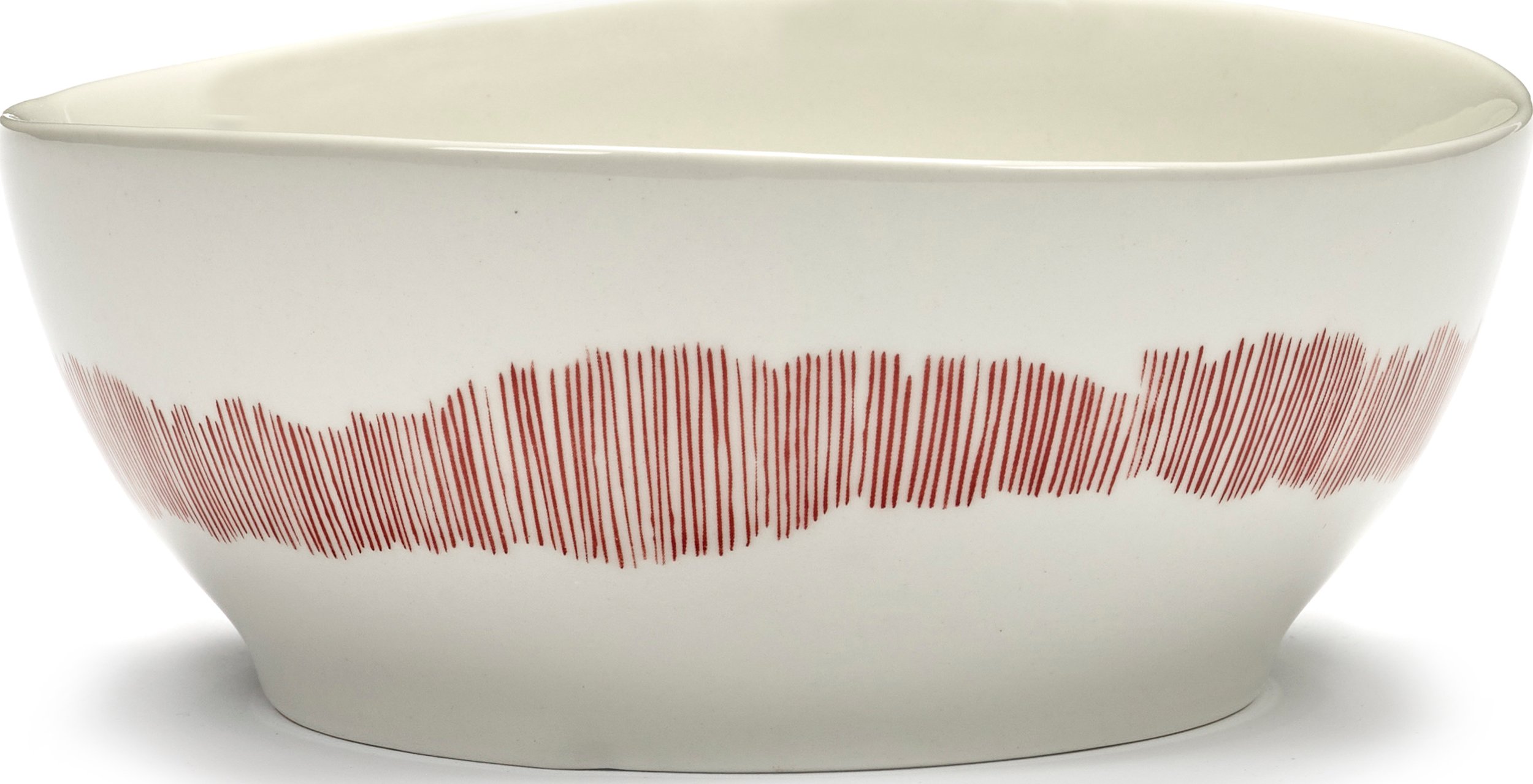 Miska Feast 18 cm biało-czerwona