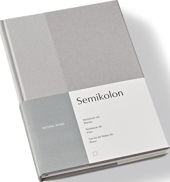 Notes gładki Natural Affair A5 szary