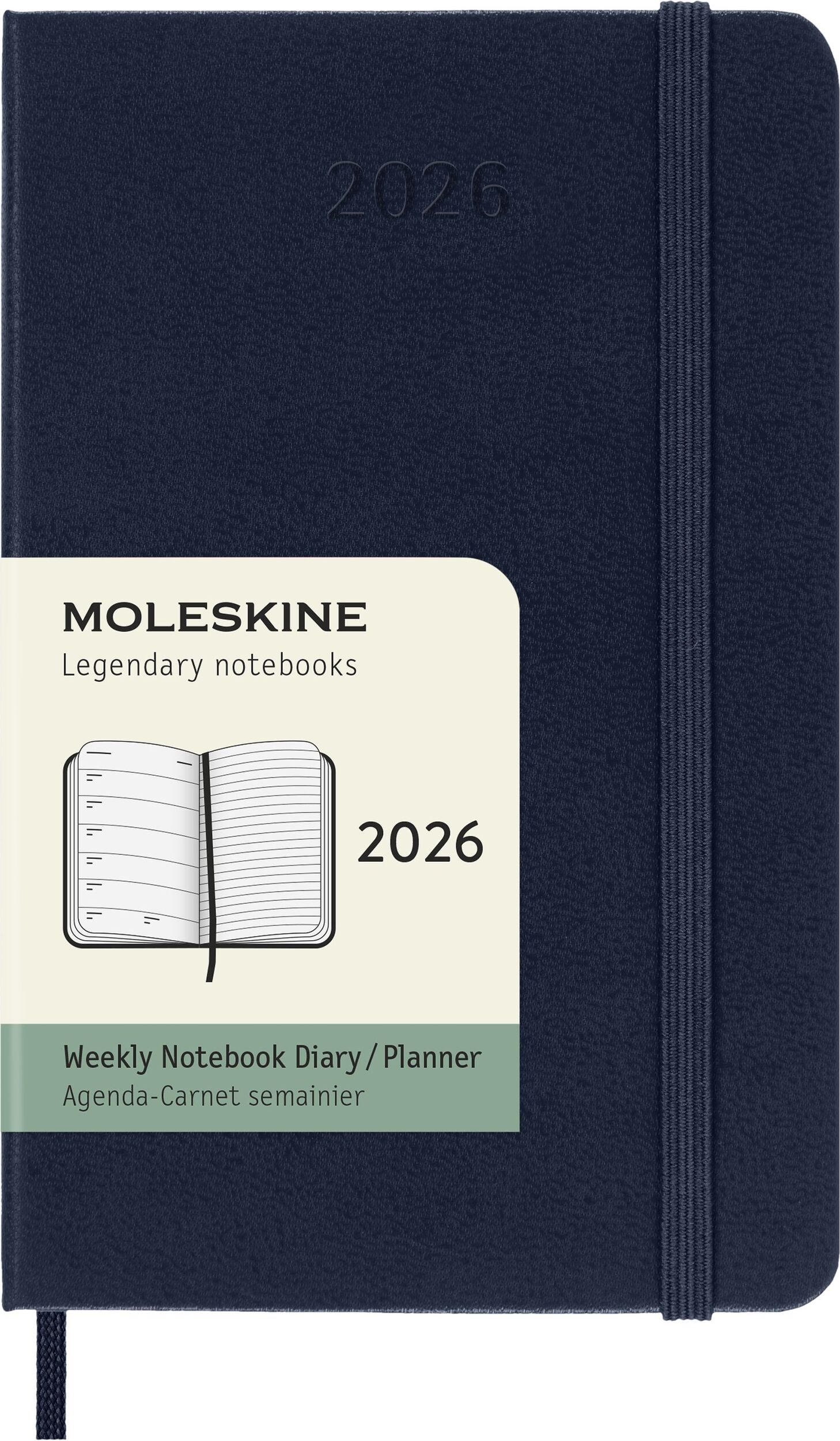 Kalendarz tygodniowy w twardej oprawie Moleskine 2026 12M P granatowy